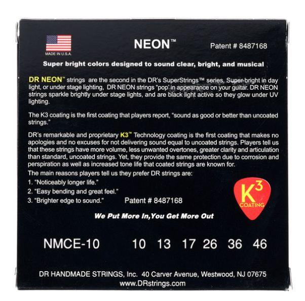 DR_NEON_NMCE-10_Jeu de 6 cordes Multi-couleurs pour guitare électrique
