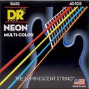 DR_Neon_NMCB5-45-105_Jeu de 4 cordes multicolores pour Guitare Basse électrique