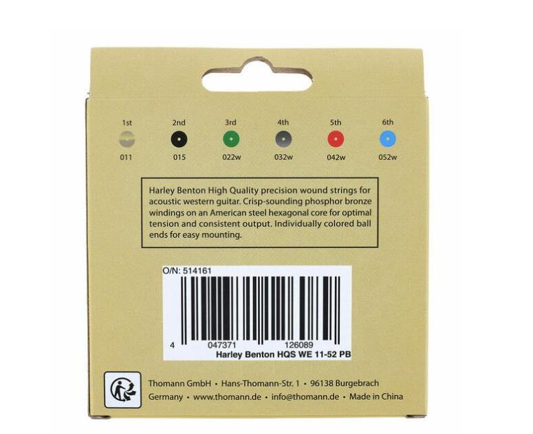 Harley Benton_HQS_WE_11-52_Jeu de 6 cordes pour guitare acoustique