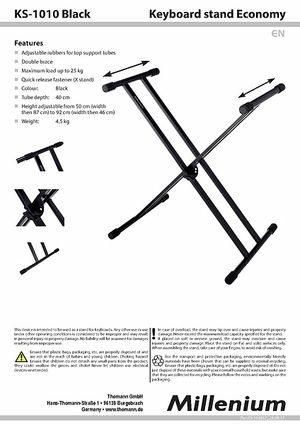Millenium_KS-1010_Black_Support de Piano