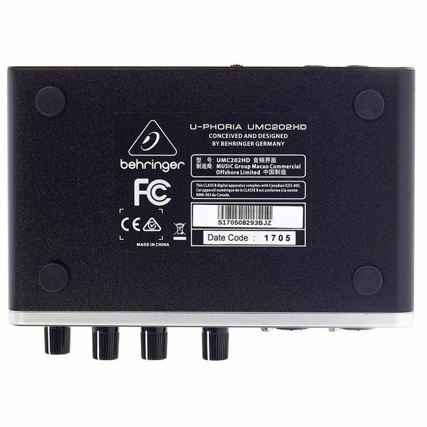 Behringer_U-Phoria_UMC202HD_Carte Son Professionnelle