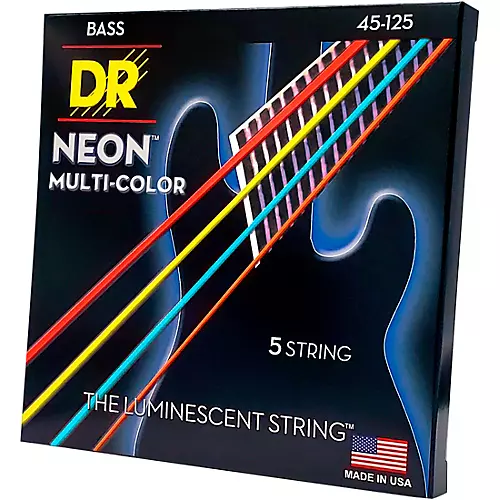 DR_Neon_NMCB5-45-125_Jeu de 5 cordes multicolores pour Guitare Basse électrique