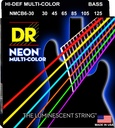 DR_B_NEON_MCB6-30-125_HiDef_Jeu de 6 cordes multicolores pour Guitare Basse électrique