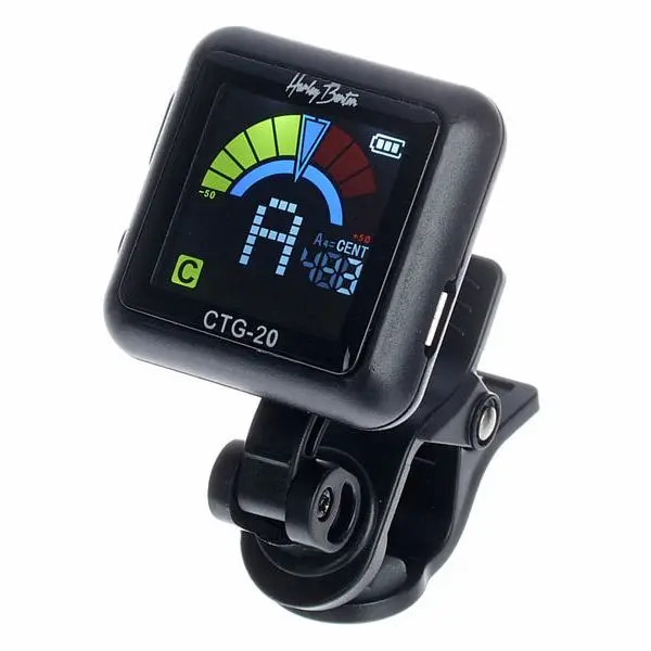 Harley Benton_CTG-20_BK_Accordeur chromatique à pince rechargeable via USB