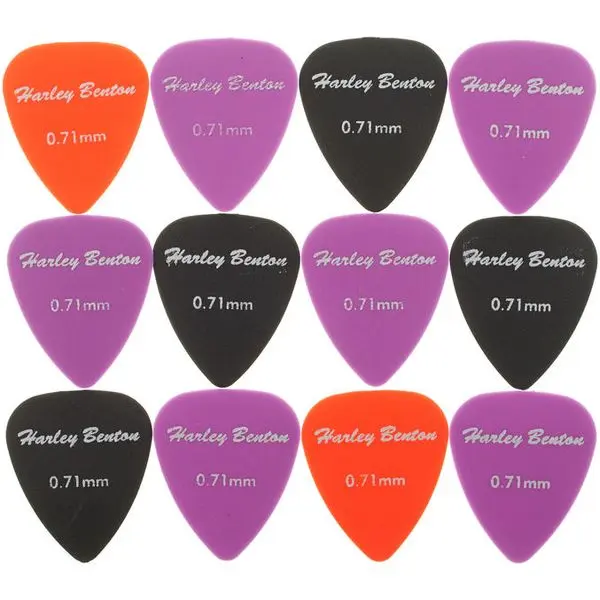 Harley Benton_Nylon071_Jeu de 12 médiators multicolores épaisseur 0,71mm