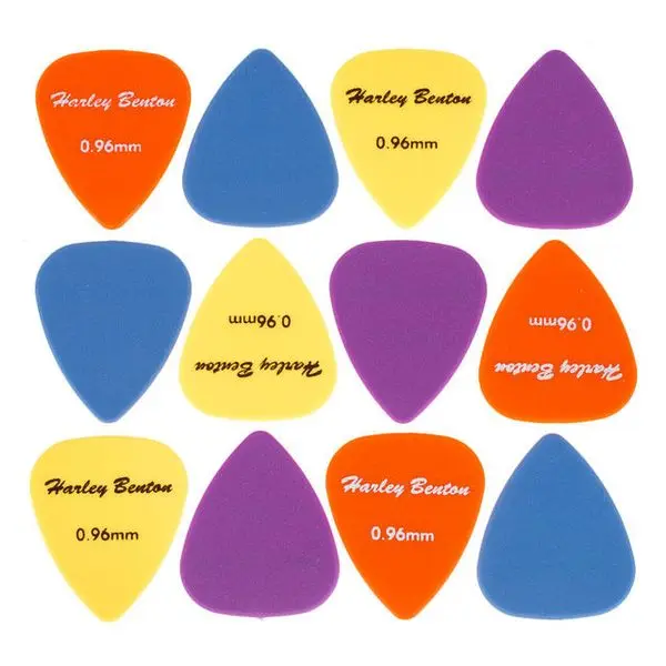 Harley Benton_Nylon096_Jeu de 12 médiators multicolores épaisseur 0,96mm