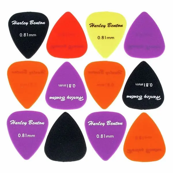 Harley Benton_Nylon081_Jeu de 12 médiators multicolores épaisseur 0,81mm