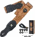 NEFELIBATA_TZ03_Sangle Jaune Lin en CUIR pour Guitares Basse, Electrique et Acoustique Professionnelle