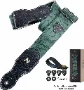 NEFELIBATA_TZ03_Sangle Vert en CUIR pour Guitares Basse, Electrique et Acoustique Professionnelle