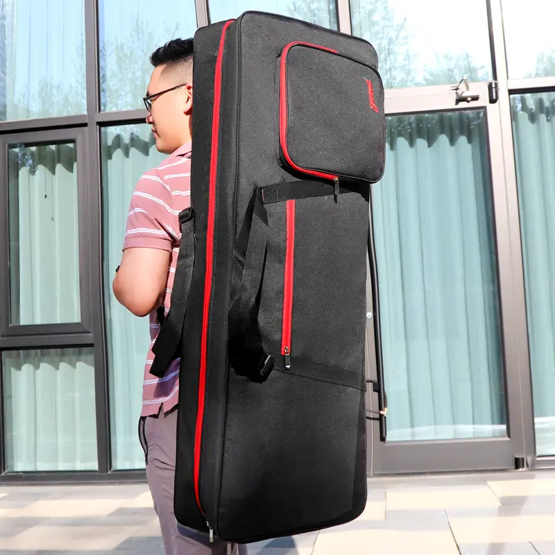 TZ5027NR_Housse à Dos/Bandoulière Noire pour piano de scène 61 Touches