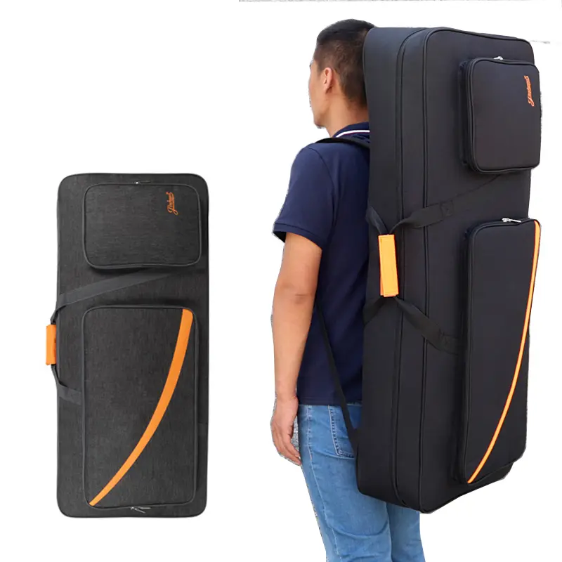 TZ5025N_Housse à Dos/Bandoulière Noire pour piano de scène 61 Touches