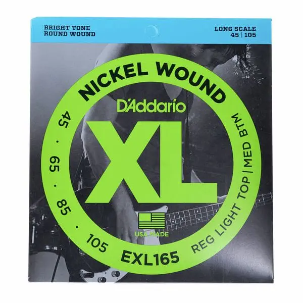 D'Addario_EXL165_ Jeu de 4 cordes pour basse électrique