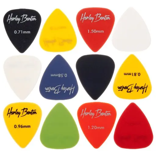 Harley_Benton_NylonMIXTE_Jeu de 12 médiators d'épaisseurs différentes multicolores