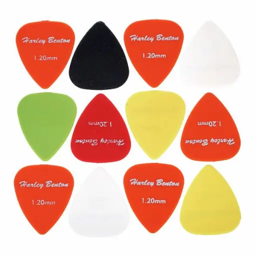 Harley Benton_Nylon120_Jeu de 12 médiators multicolores épaisseur 1,20mm